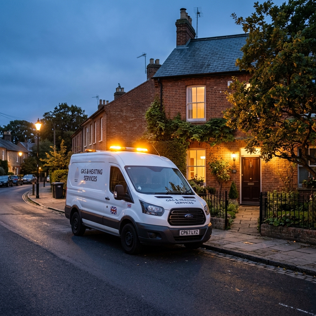 White Roofing emergency service vehicle Cambridge Cambridgeshire